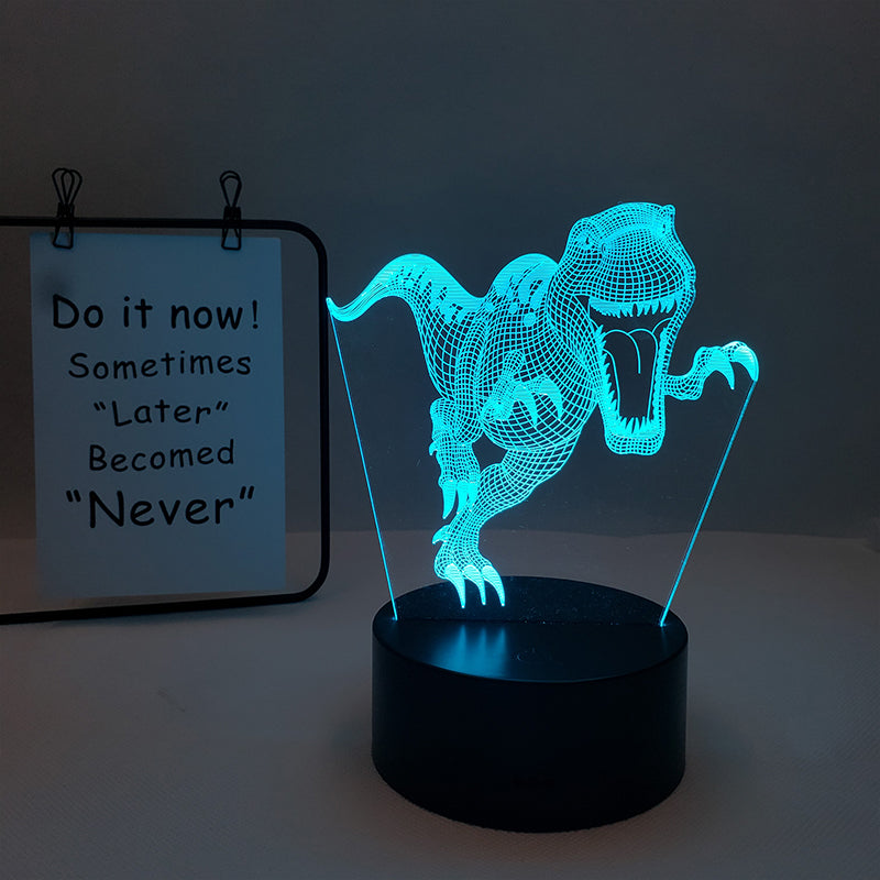 Veilleuse Dino Multicolore – Plaque Acrylique 3D