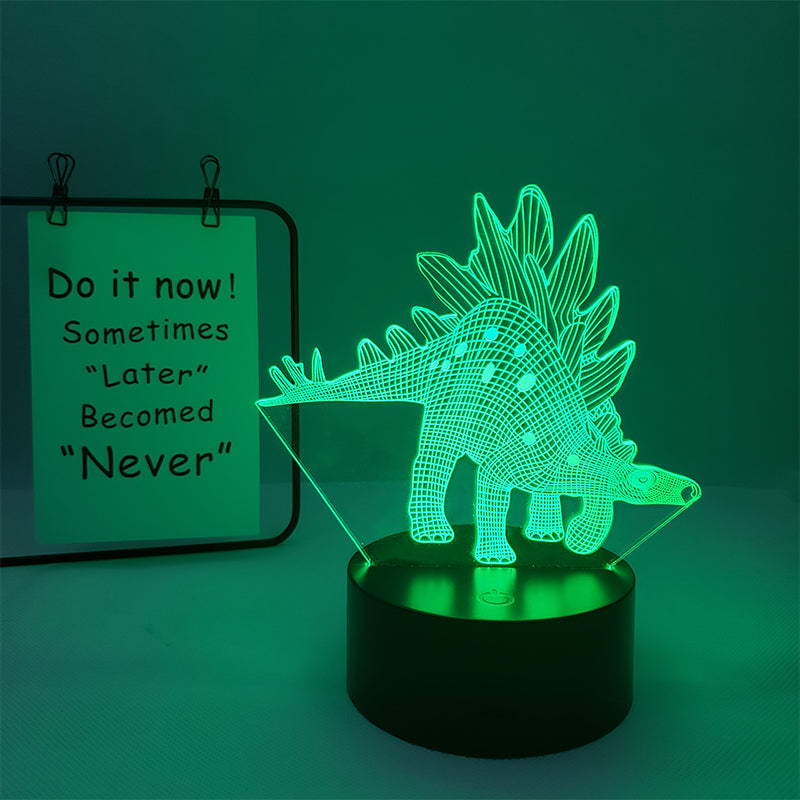 Veilleuse Dino Multicolore – Plaque Acrylique 3D