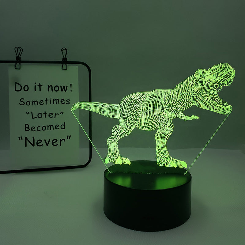 Veilleuse Dino Multicolore – Plaque Acrylique 3D