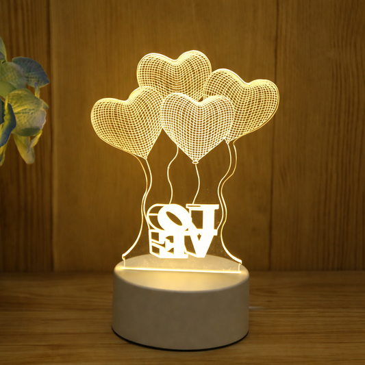 Veilleuse ballon d'amour LED – Plaque Acrylique  • Lumière Chaude