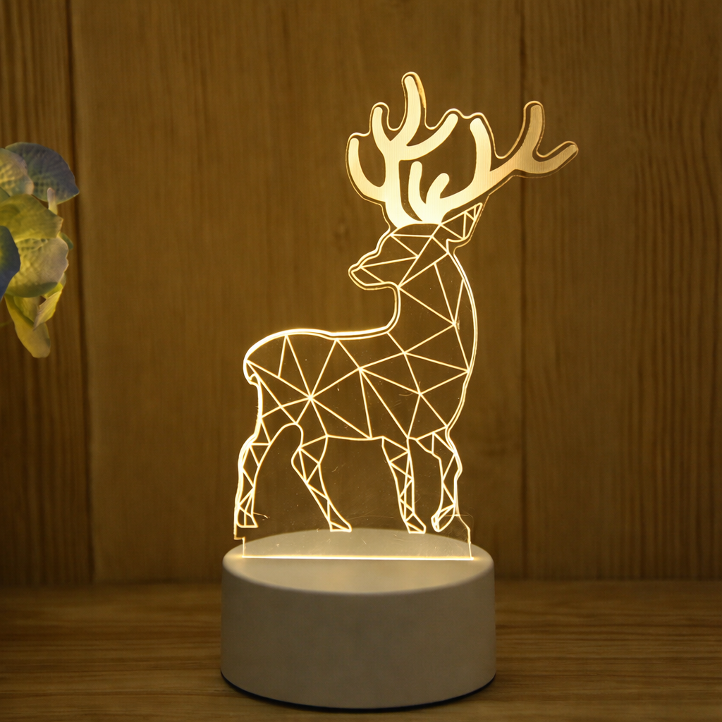 Veilleuse Biche LED – Plaque Acrylique  • Lumière Chaude