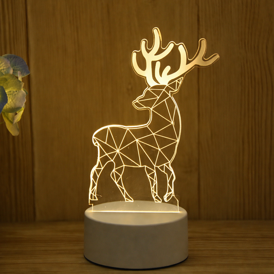 Veilleuse Biche LED – Plaque Acrylique  • Lumière Chaude